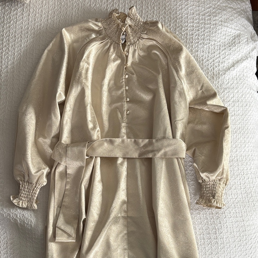 FRNCH Paris Gold Textured Dress
